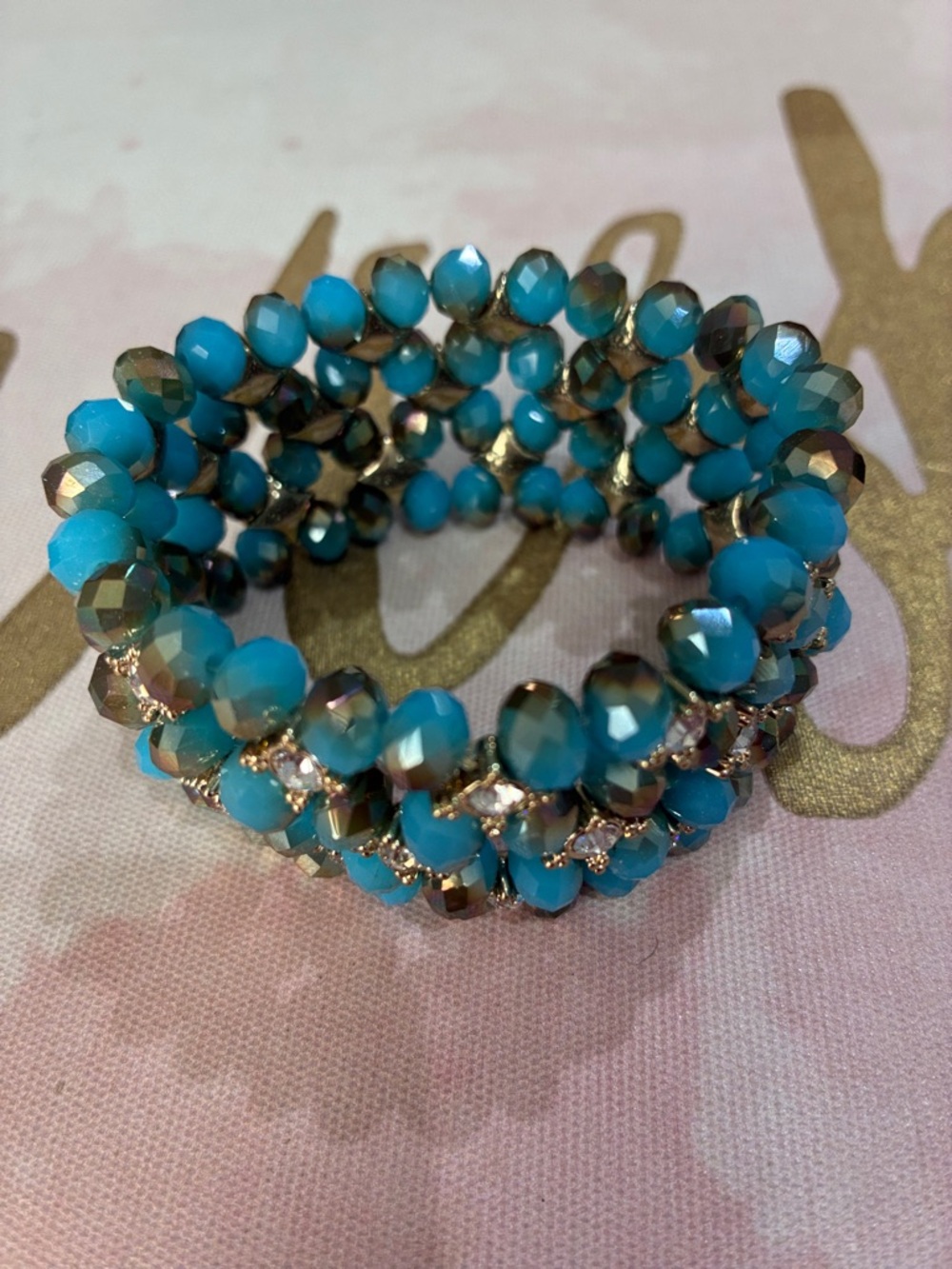 Turquoise Beaded Stretch Bracelet - Women Jewelry